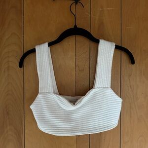 Urban Outfitters White Ribbed Crop Top